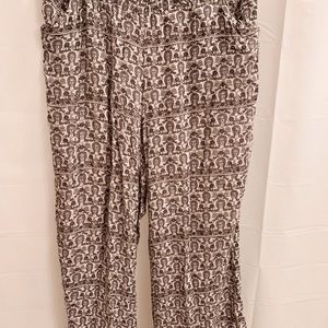 Flowy Black and White Printed Pants